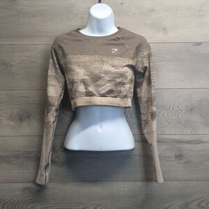 Gymshark Ombre Compression Long Sleeve Crop Top Women's Size Medium